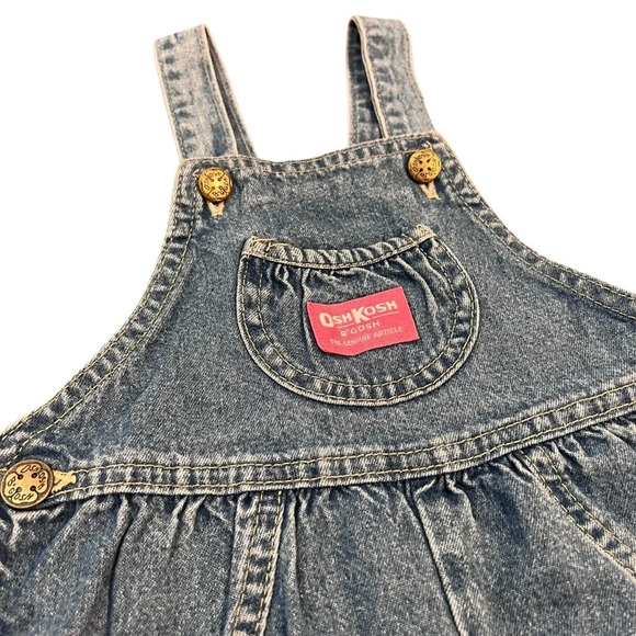 Vintage Oshkosh Denim Bib Shortalls Size 4T - Picture 2 of 7